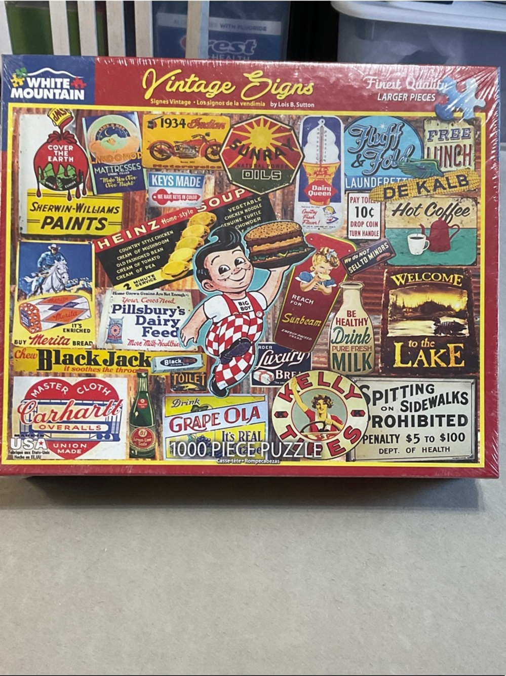 White Mountain Vintage Signs Puzzle New 1000 Piece